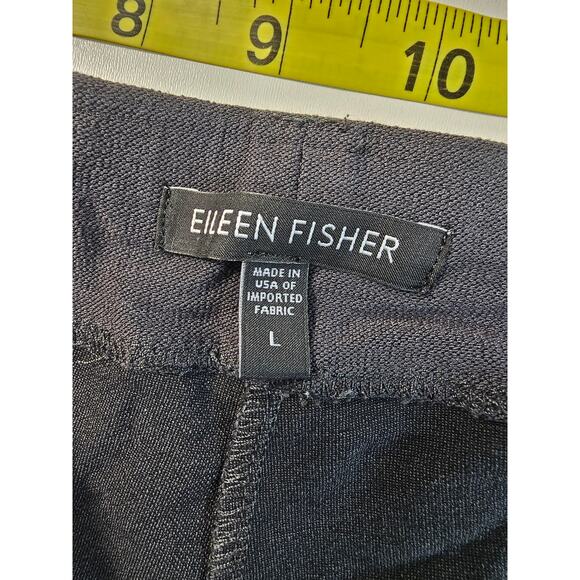 Eileen fisher size large L stretch pull on pants black EUC 27" inseam short mid - Picture 3 of 7